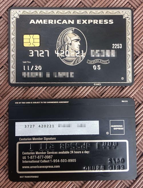 Customizable American Express Centurion Metal Black Card Collect Amex Black Card 